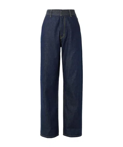 Frame High-rise Wide-leg Jeans In Blue