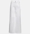Frame High-rise Wide-leg Pants In Blanc