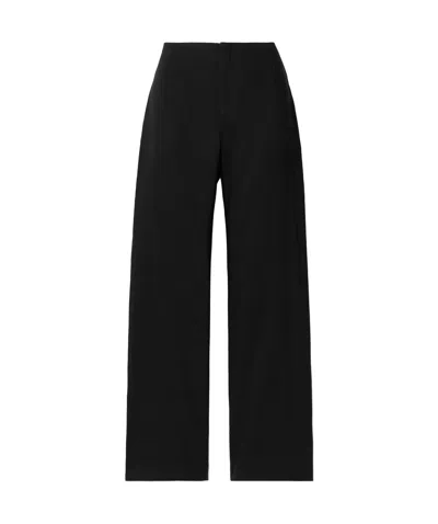 Frame High Rise Wide Leg Trouser In Black