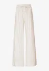Frame High-rise Wide Lounge Pants In Cream