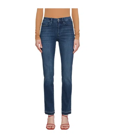 Frame High-rise Zipper Jeans In Blue