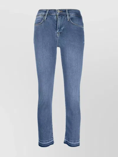 Frame High Straight Hem Released Frayed In Blue