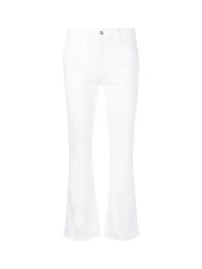 Frame High Straight Jeans In White