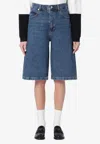 Frame Belt-loop Denim Shorts In Blue