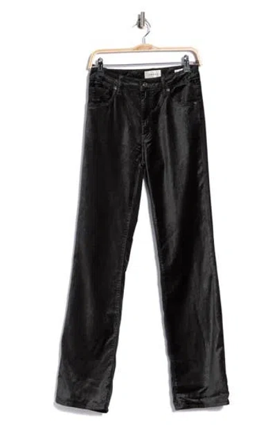 Frame High Waist Bootcut Velvet Jeans In Black