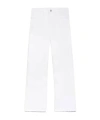 Frame High Waist Button Denim Trousers In White