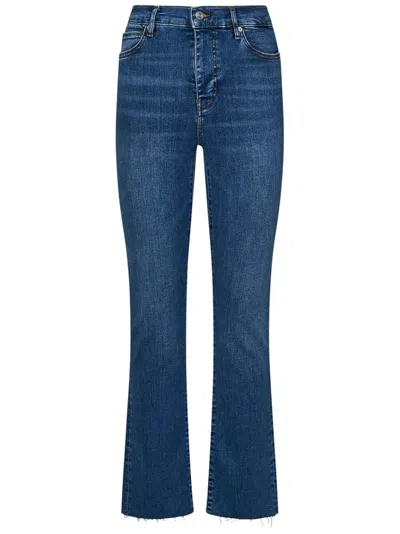 Frame Reboot Crop Stretch High-rise Bootcut Jeans In Blue