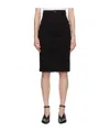 Frame Black Four-pocket Denim Midi Skirt In Black