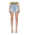 Frame Le Super High Shorts Calm Waters 33 In Blue