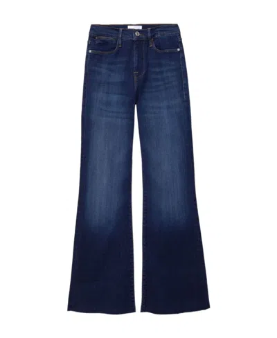 Frame High Waist Flared Jeans In Blue