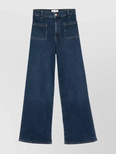 Frame High Waist Flared Leg Jeans In Blue