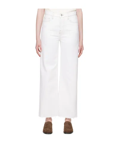 Frame High-waist Side-pocket Jeans In White
