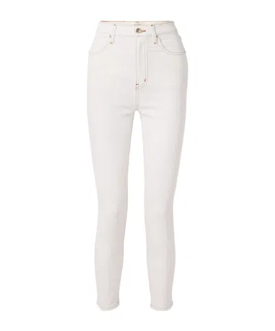 Frame High Waist Skinny Jeans In White