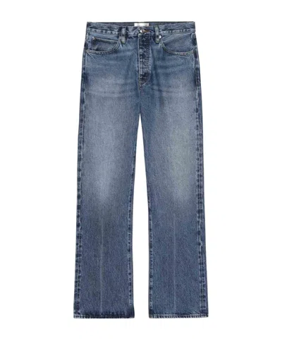 Frame High Waist Straight Jeans In Blue