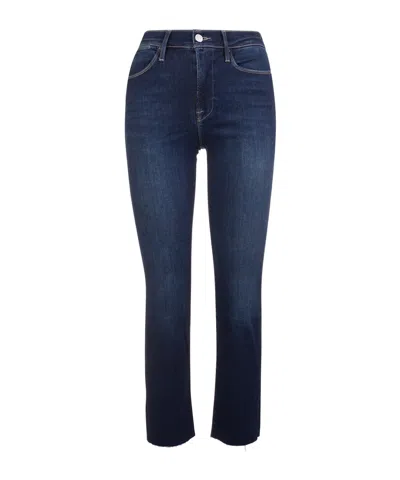 Frame High Waist Straight Jeans In Blue