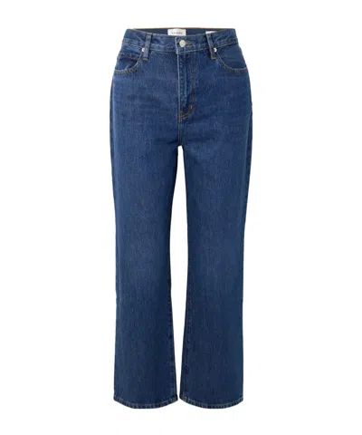 Frame High Waist Straight Jeans In Blue