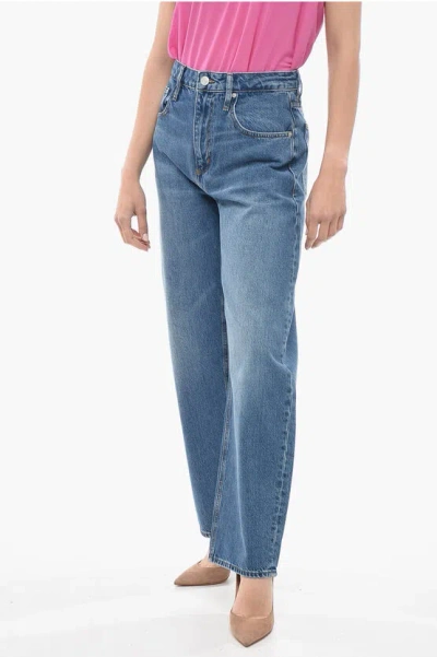 Frame High-waist Straight Leg Jeans 23cm In Blue