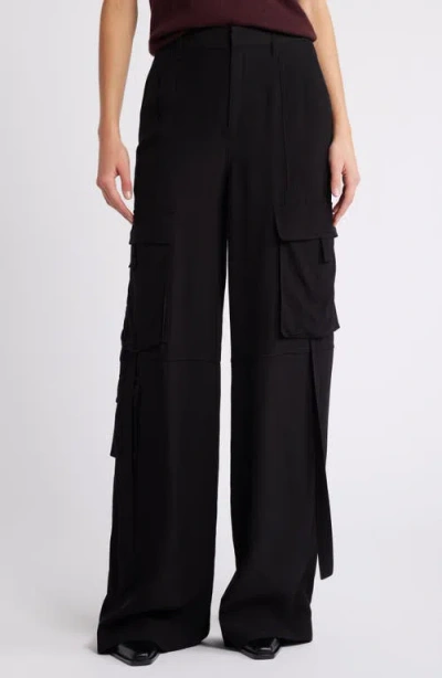 Frame High Waist Utility Cargo Pants In Black