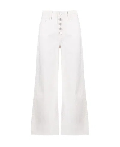Frame High-waist Wide-leg Cropped Jeans In White