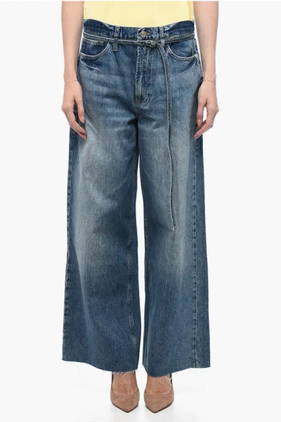 Frame High-waisted Baggy Denims With Raw-cut Hem