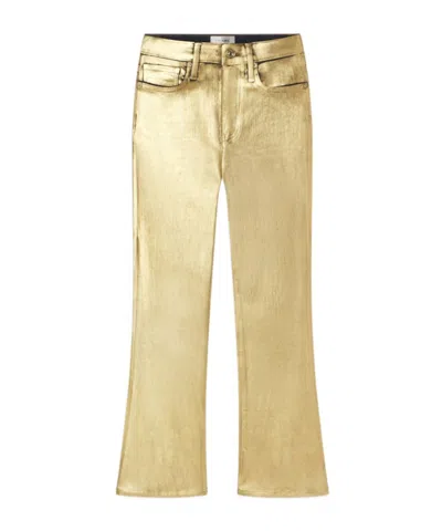 Frame High-waisted Bell Bottoms In Nude