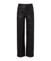Frame High-waisted Casual Pants In Black