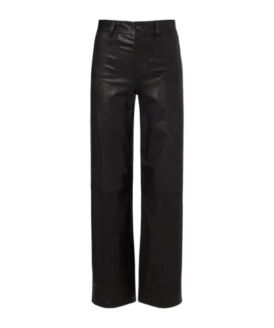 Frame High-waisted Casual Pants In Black