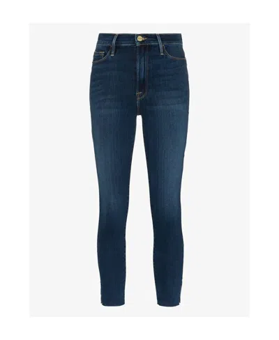 Frame High-waisted Cigarette Jeans In Blue
