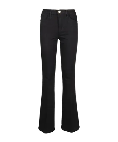 Frame High-waisted Flared Jeans In Black