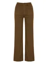 Frame High-waisted Front-pocket Trousers In Brown