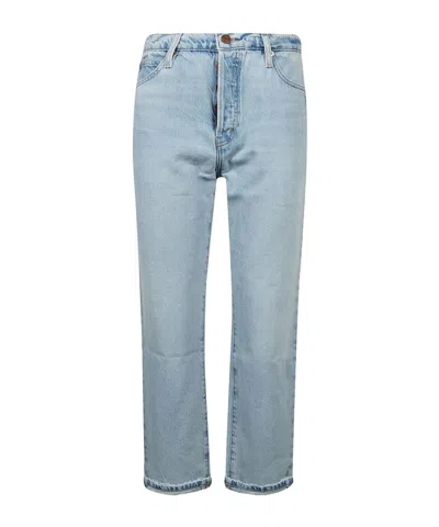 Frame The Vertical High Waist Ankle Relaxed Straight Leg Jeans In Blue