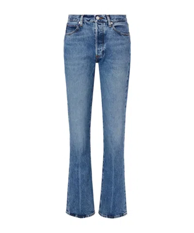 Frame High-waisted Pencil Jeans In Blue