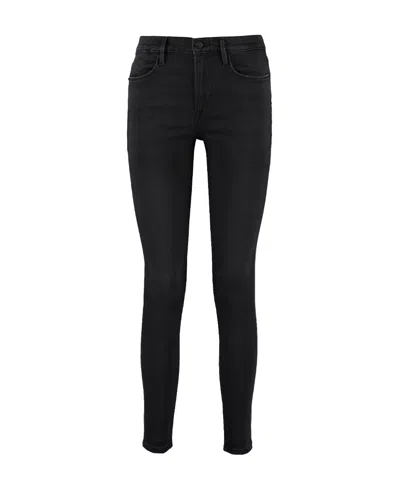 Frame High-waisted Skinny Jeans In Black