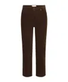 Frame High-waisted Straight-leg Casual Pants In Brown