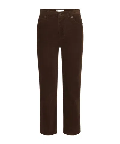 Frame High-waisted Straight-leg Casual Pants In Brown