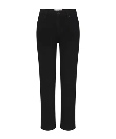 Frame High-waisted Straight-leg Jeans In Black