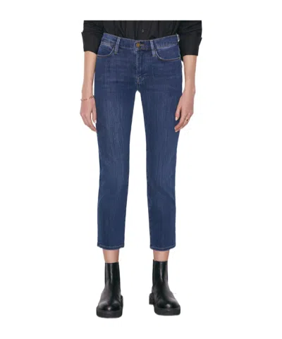 Frame High-waisted Straight-leg Jeans In Blue