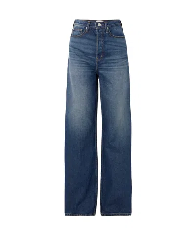 Frame High-waisted Straight-leg Jeans In Blue