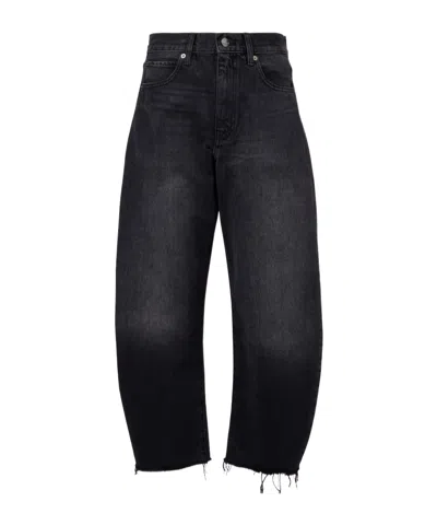 Frame High-waisted Tube Jeans In Black