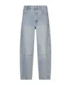 Frame High-waisted Tube Jeans In Gray