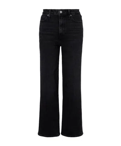 Frame High-waisted Wide-leg Jeans In Black