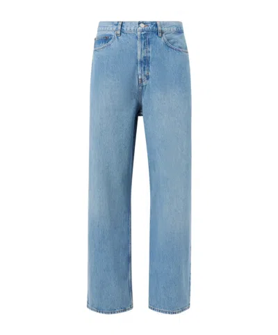 Frame The Baggy High-rise Wide-leg Jeans In Blue