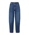 Frame The Bubble Blue Jeans With Structured Leg And Turn-up Hem In Denim Woman In Blue