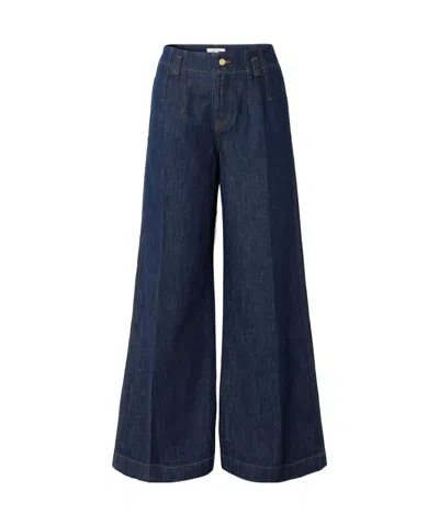 Frame High-rise Wide-leg Recycled Jeans In Blue