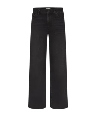 Frame Le Slim Palazzo Black Jeans With Logo Patch On The Rear And Wide Leg In Denim Woman