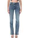 Frame High-rise Bootcut Jeans In Crave Light Blue
