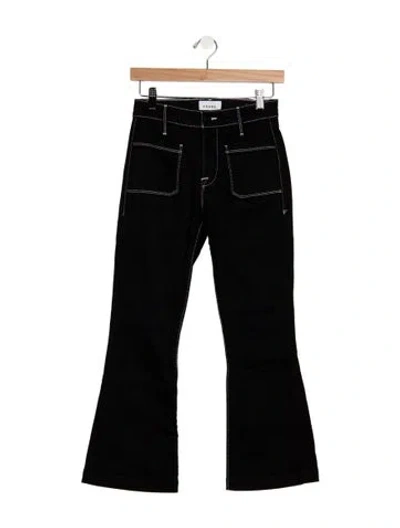 Pre-owned Frame High-rise Flared Jeans In Black