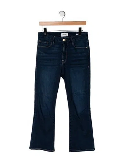 Pre-owned Frame High-rise Flared Jeans In Blue