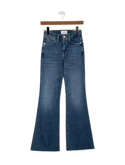 Pre-owned Frame High-rise Flared Jeans W/ Tags In Blue