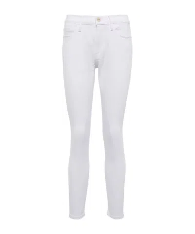 Frame High-rise Skinny Jeans In White